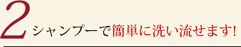 シャンプーで簡単に洗い流せます!