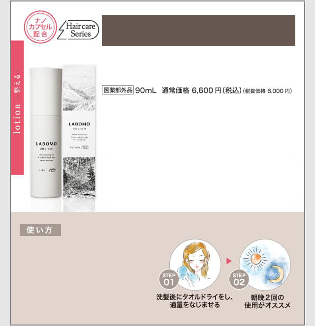 ラボモ シルキーソフト ローション（レディース育毛剤・薬用育毛剤）の
